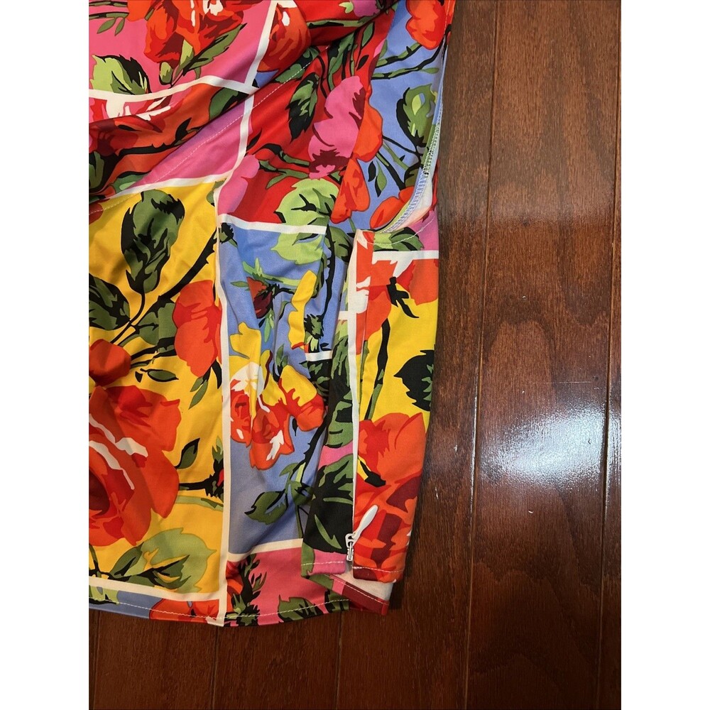 New York & Co Small Floral‎ One Shoulder Farm Rio vibes Beautiful Bright Colors - Picture 5 of 11